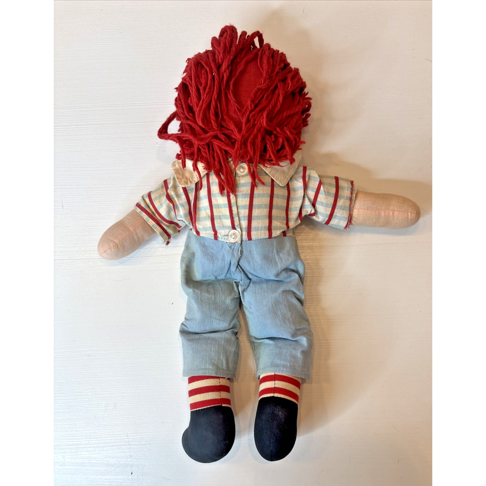 Vintage Knickerbocker Raggedy Ann Doll Plush Overalls Outfit Classic - Picture 7 of 16